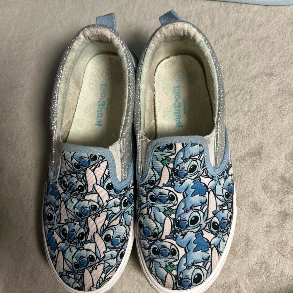 Disney Blue and Silver Sneakers with Intricate Design